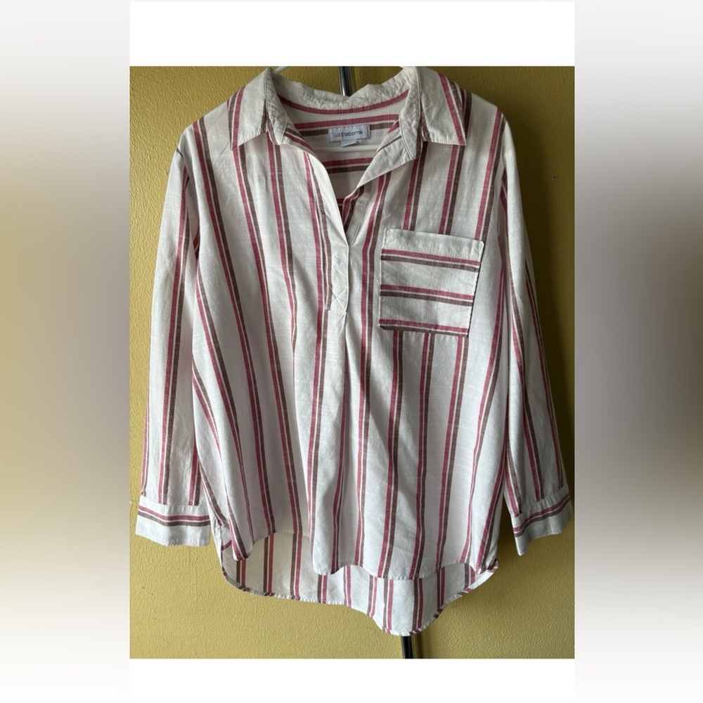 Liz Claiborne pullover striped blouse size small